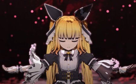 赤い光に染まる森で歌い踊る少女！